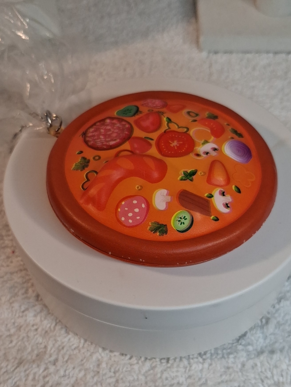Orange Pizza-Themed Keychain